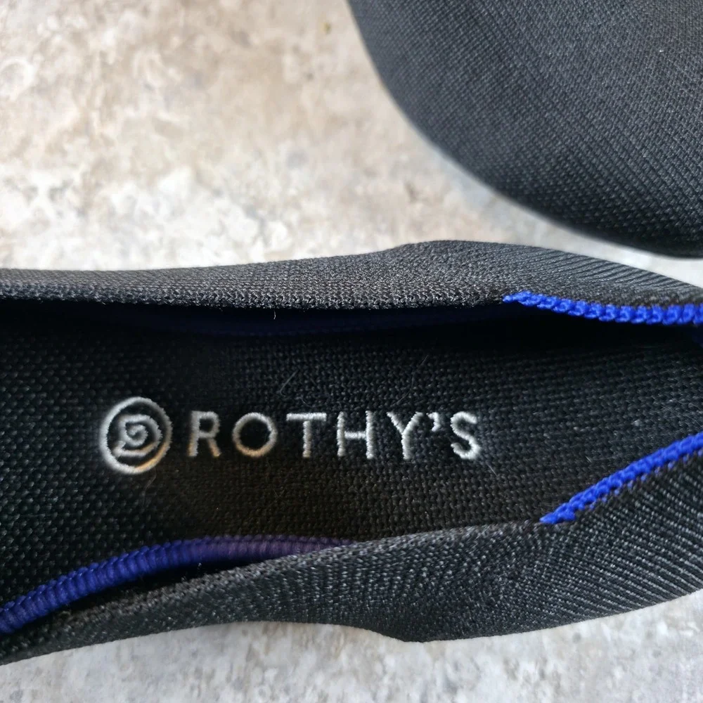 Rothy's Womens The Loafer Slip On Shoes Size 9.5 Black Flats New